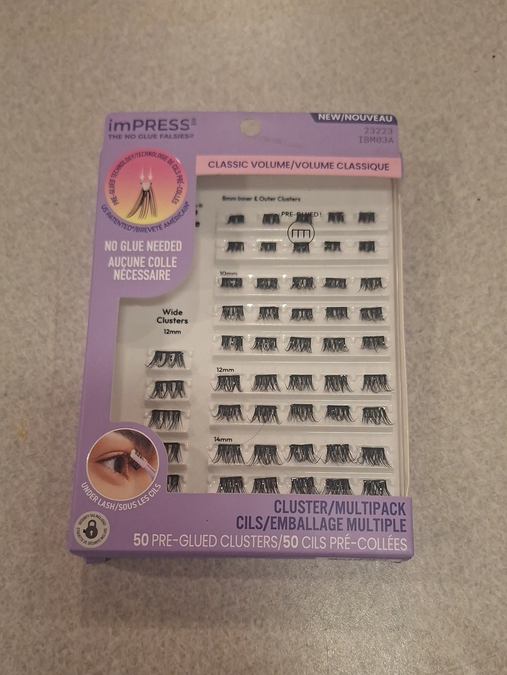 imPRESS Classic Volume Cluster False Eyelashes in Black - Pre-Glued Multipack